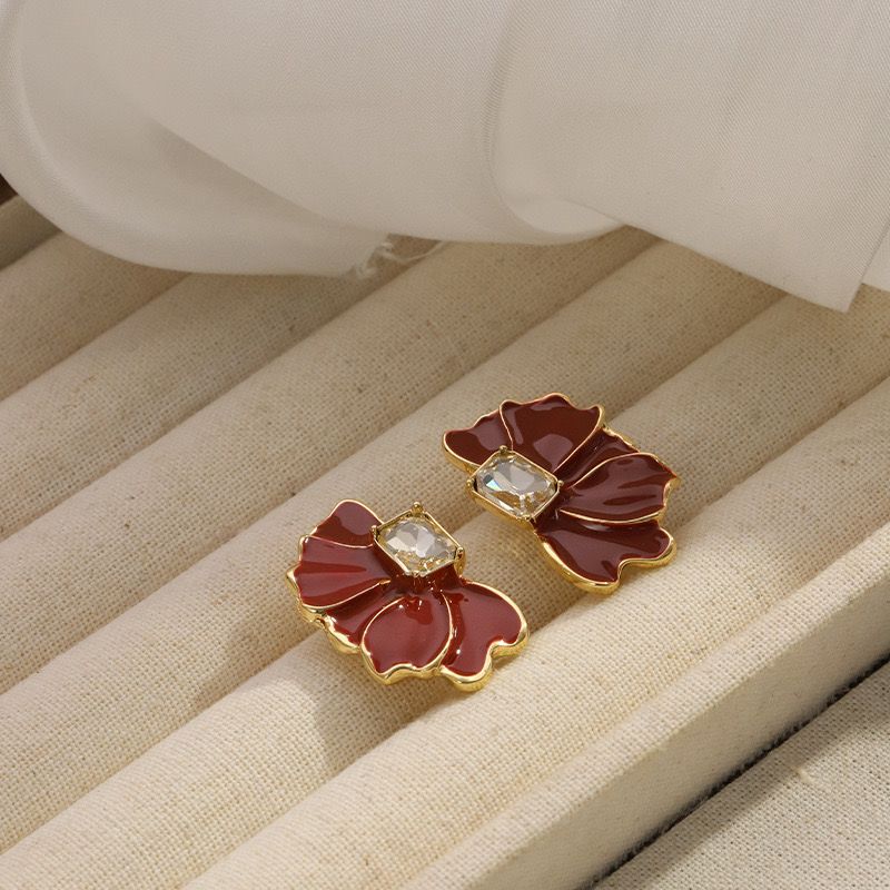Rouge Petal Earrings