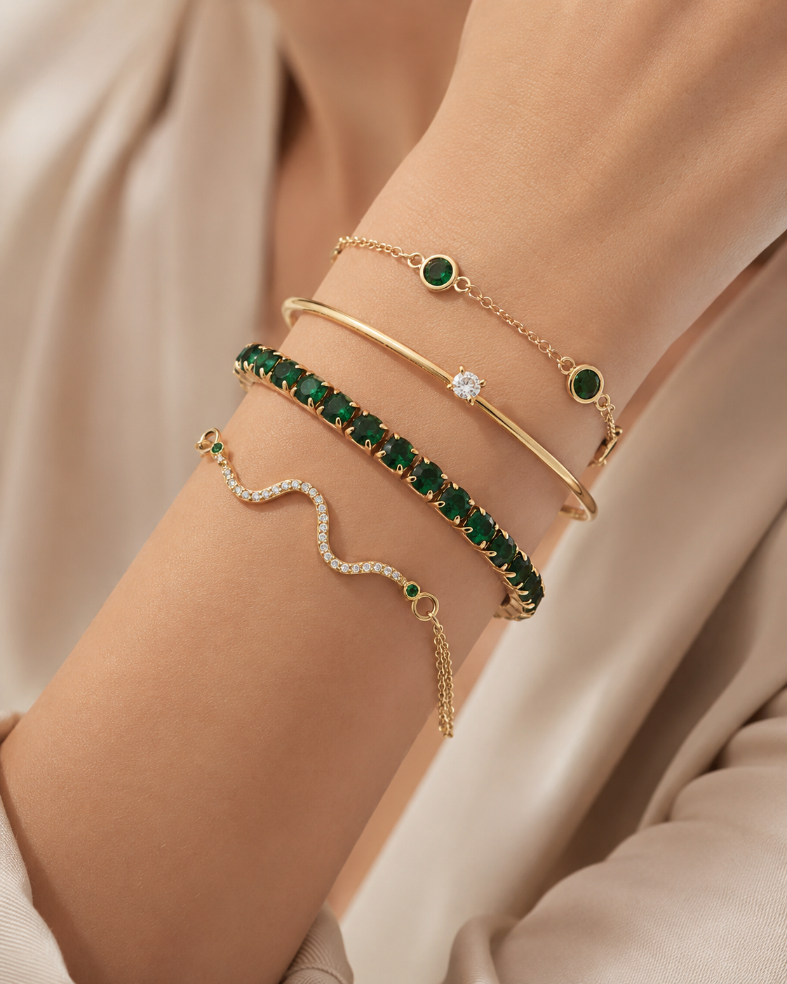 Royal Green Luxe Bangle Set
