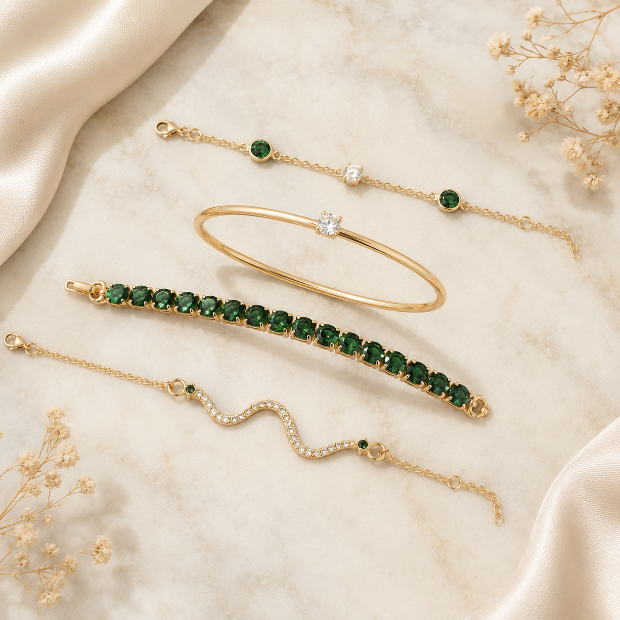 Royal Green Luxe Bangle Set