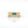 Emerald Crystal Double Band Ring - white background