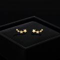 Gold Star Crawler Earrings - black velvet tray