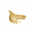 Gold Olive Leaf Wrap Ring - white background