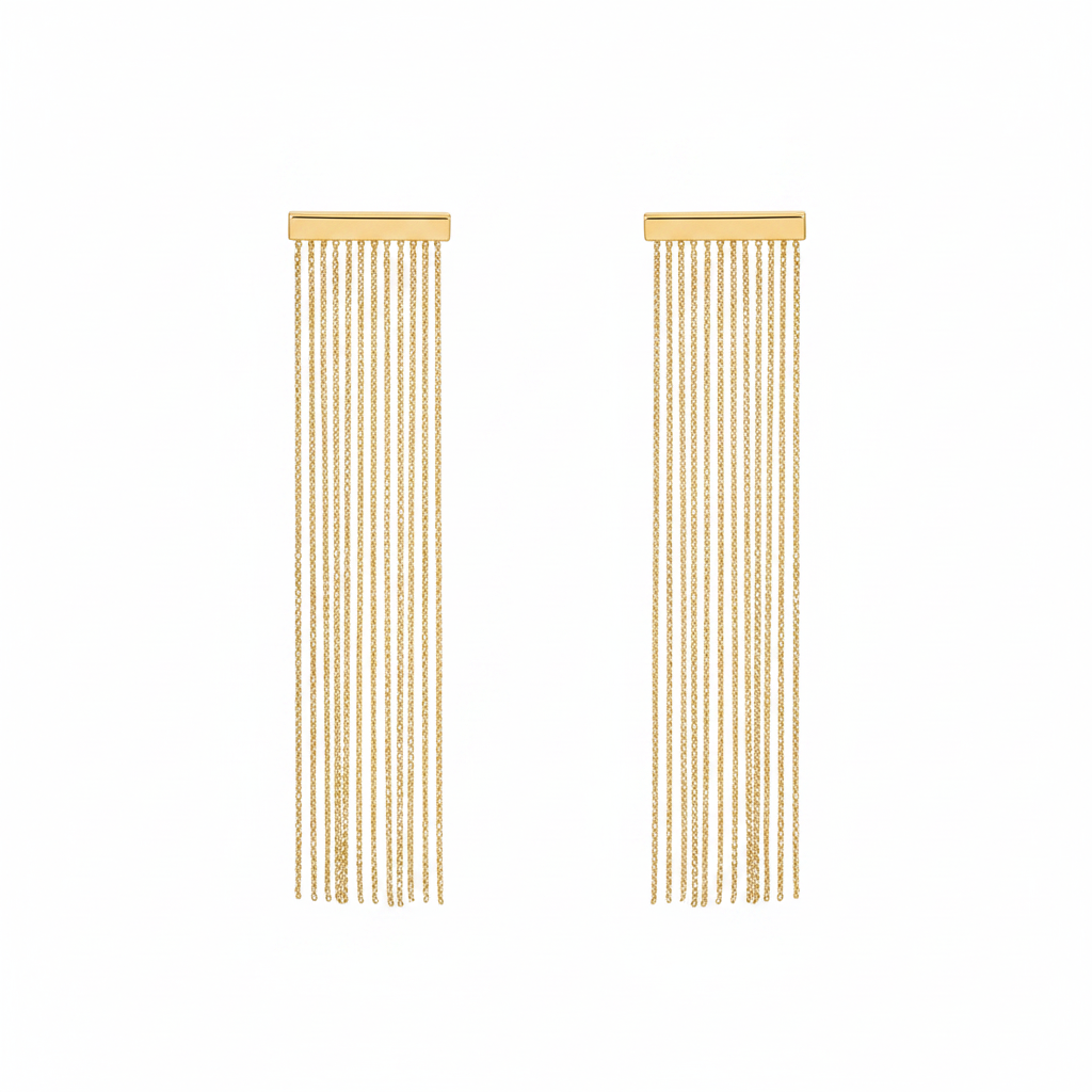 Cascade Fringe Earrings – white background product shot