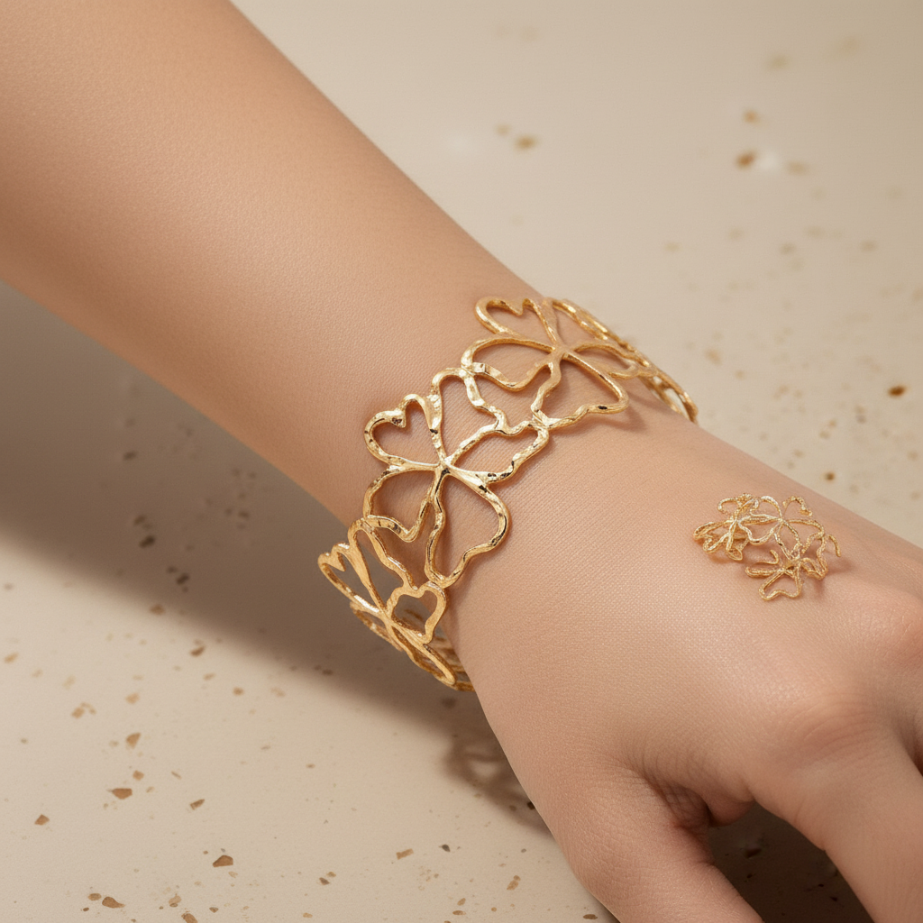 Bloom Cuff & Ring Set – worn on model
