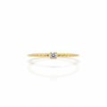 Dainty Gold Solitaire Crystal Ring on white background