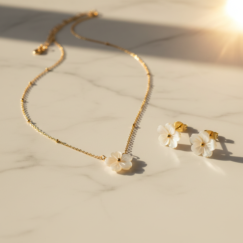 Pearl Flower Jewellery Set
